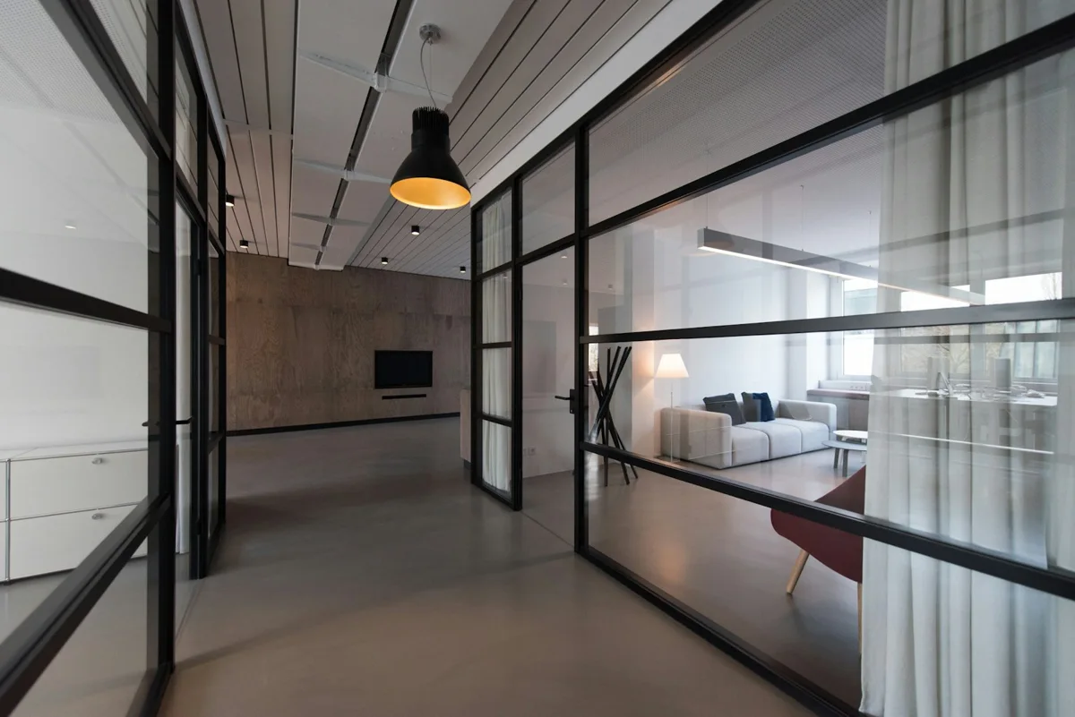 Office workspace and meeting areas
