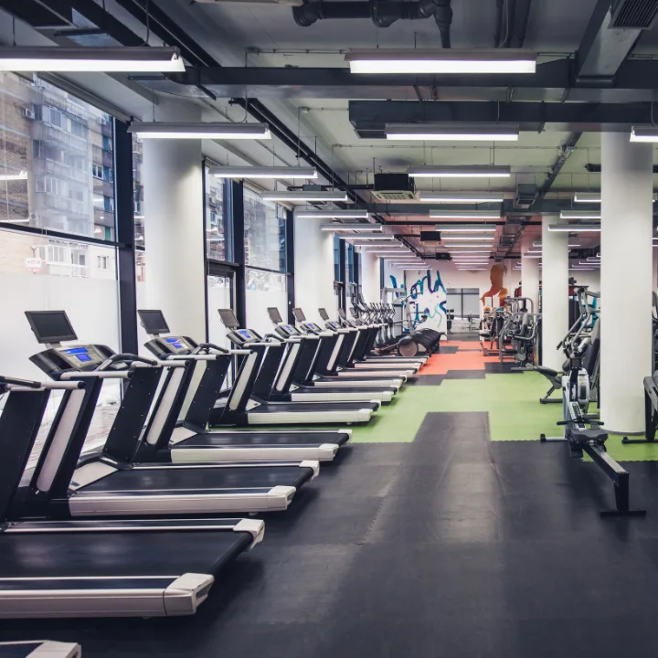 Exercise equipment in a fitness facility
