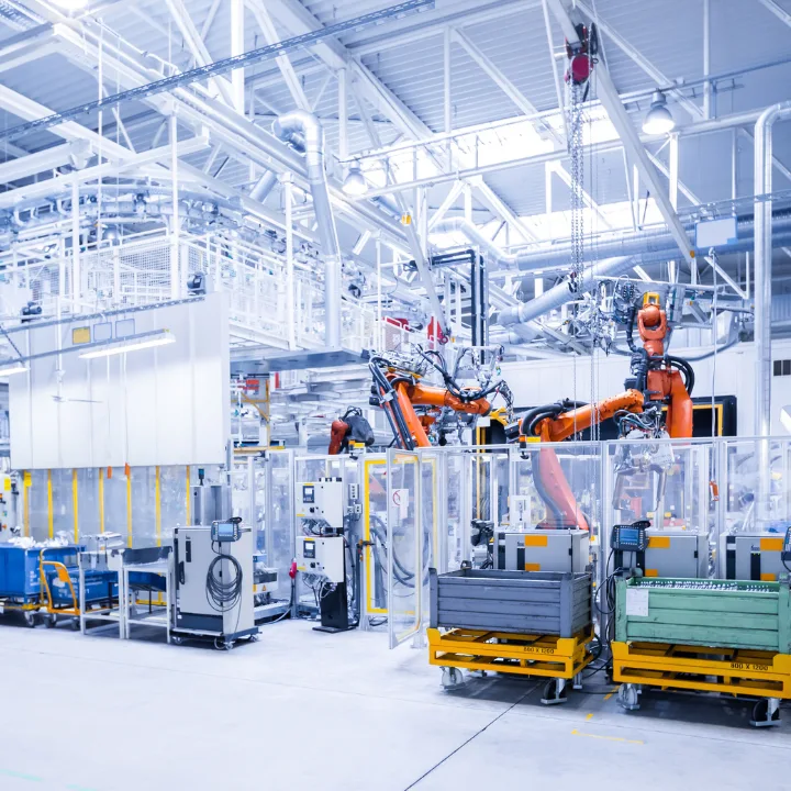 Industrial production equipment in a factory