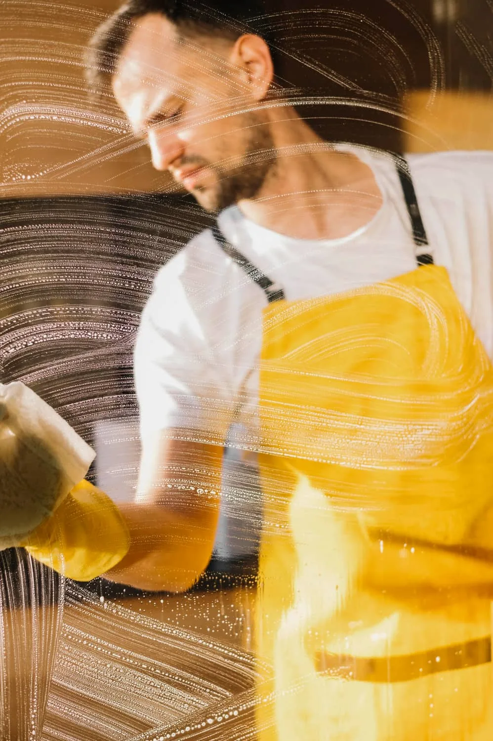 Cleaner washing interior glass
